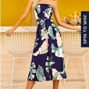 Lulu's Strapless Midi Jumpsuit